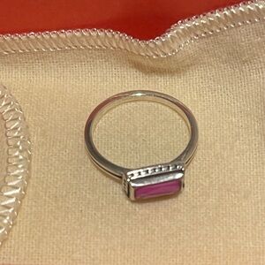 Elegant Silver and Pink Ring